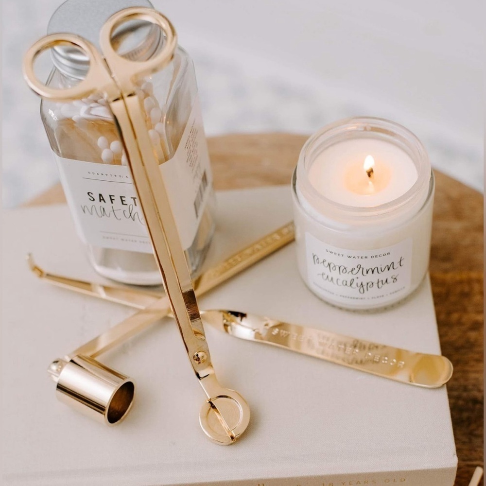 Sweet Water Decor Candle Care Kit w/ Wick Trimmer, Dipper & Bell Snuffer, Gold - Picture 7 of 8